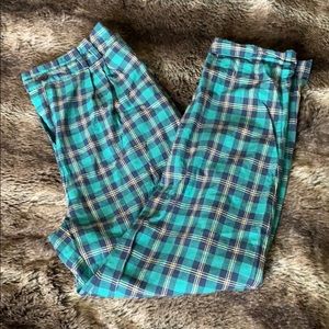 Plaid cigarette pants